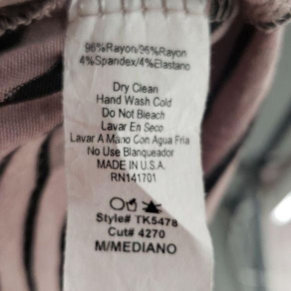 143 Story Taupe and Black‎ Stripe Long Sleeve Blouse - Picture 6 of 7